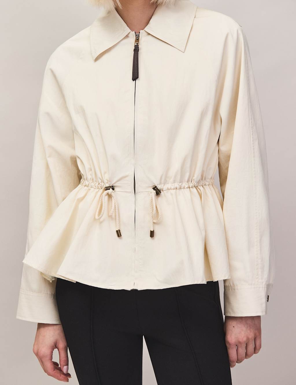 Ro&Zo Women's Cotton Rich Short Jacket - Medium - Cream - Available at M&S