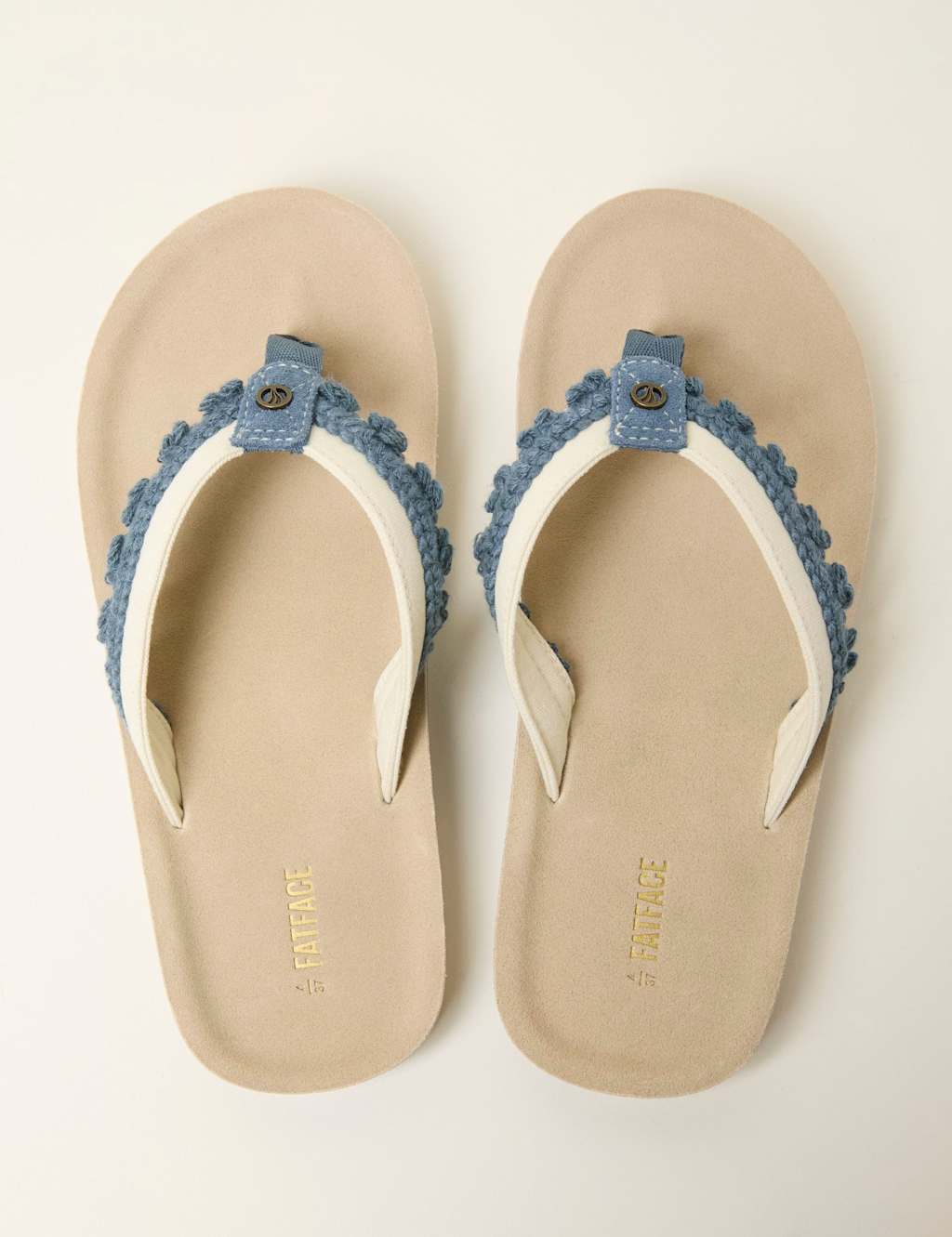 Fatface Women's Flat Flip Flops - 4 - Blue Mix - Available at M&S