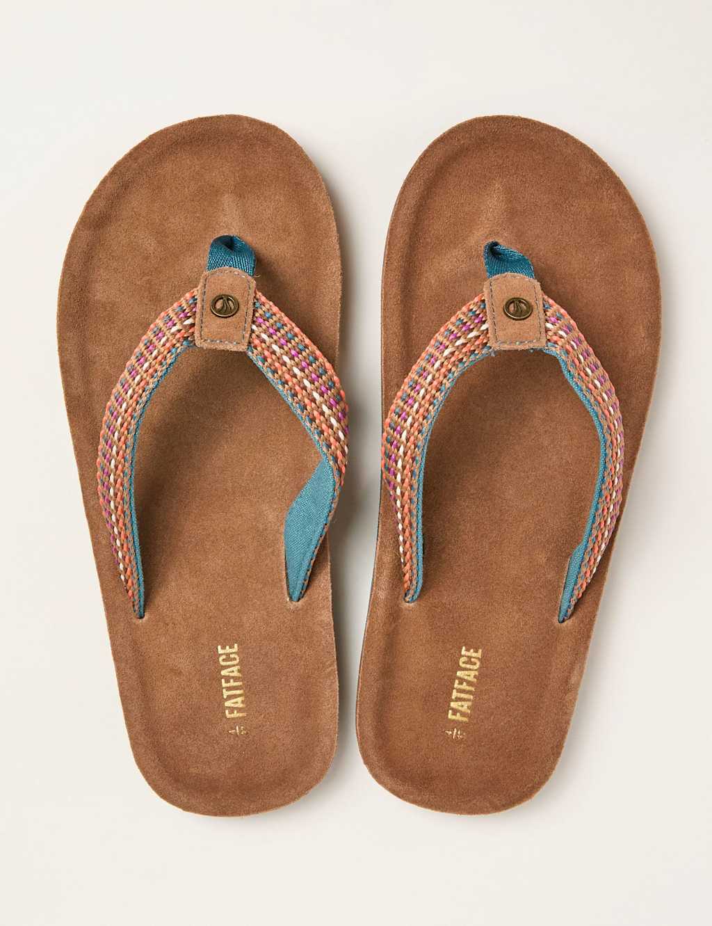 Fatface Women's Flat Flip Flops - 6½ - Brown Mix - Available at M&S