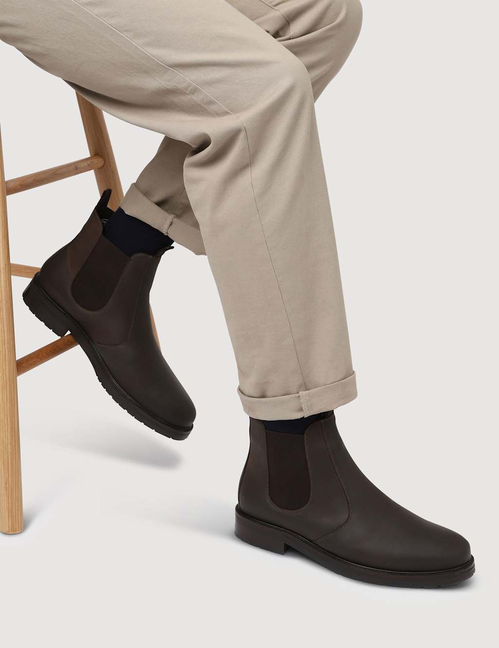 Jones Bootmaker Wide Fit Slip-on Leather Boots Dark Brown