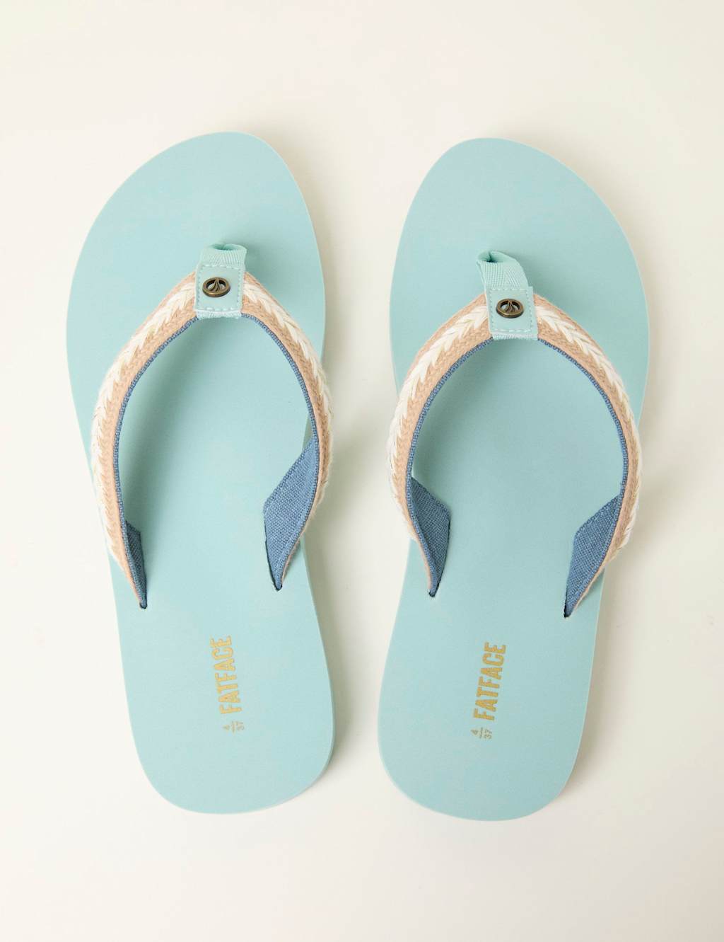 Fatface Women's Flat Flip Flops - 6½ - Green Mix - Available at M&S