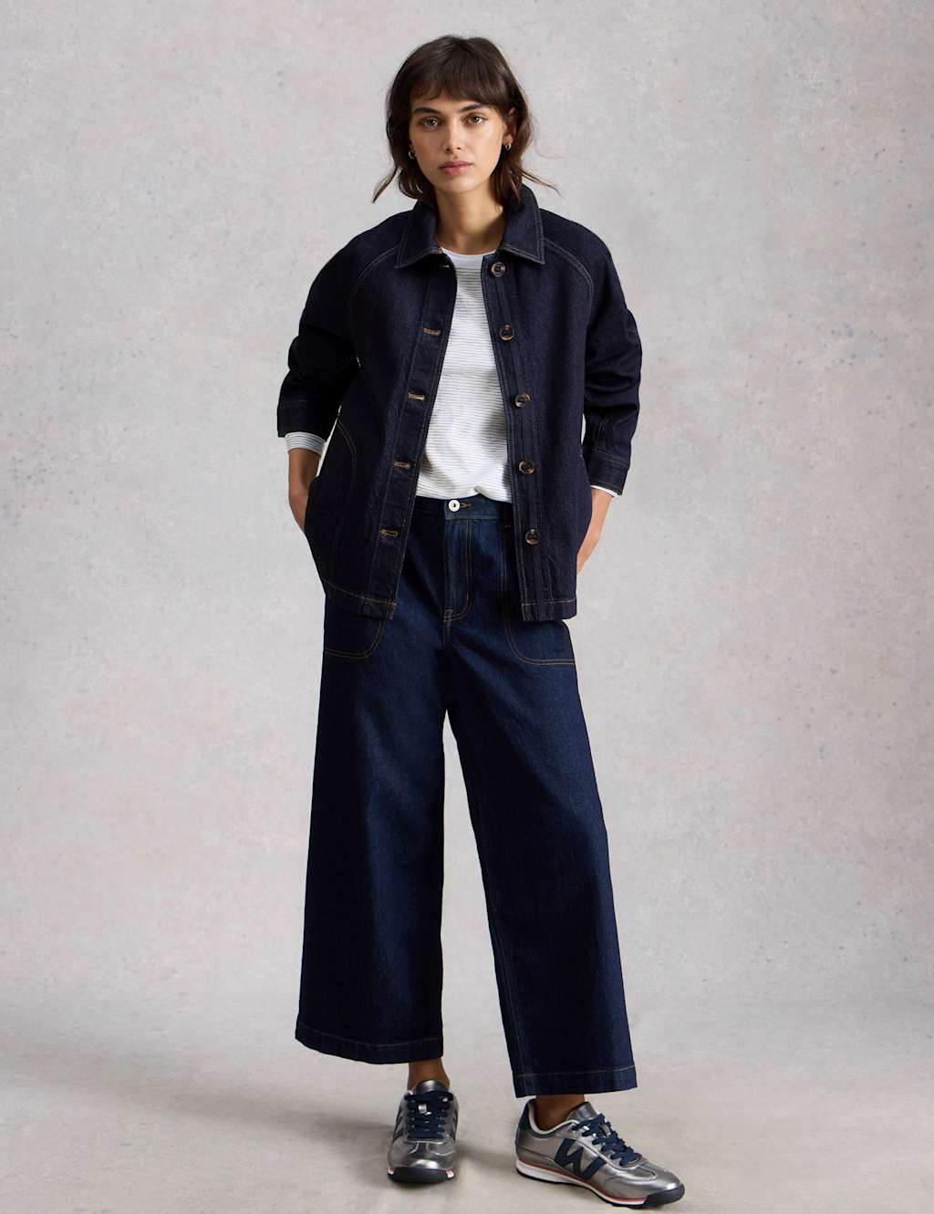 White Stuff Women's Denim Jacket - 10 - Dark Blue Denim - Available at M&S