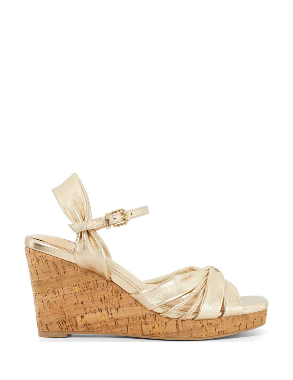 Leather Ankle Strap Wedge Sandals