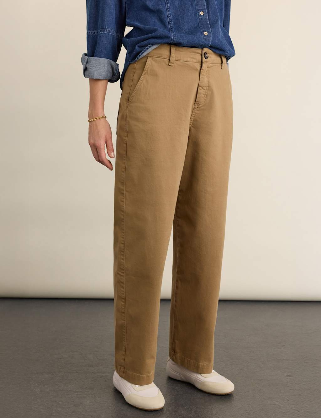 Baukjen Women's Cotton Rich Wide Leg Trousers - 16 - Brown - Available at M&S