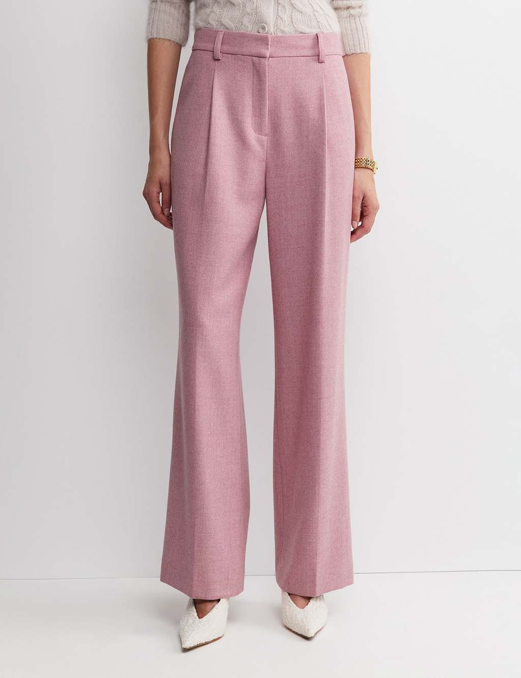 Sportscraft Wool Rich Wide Leg Trousers Pink