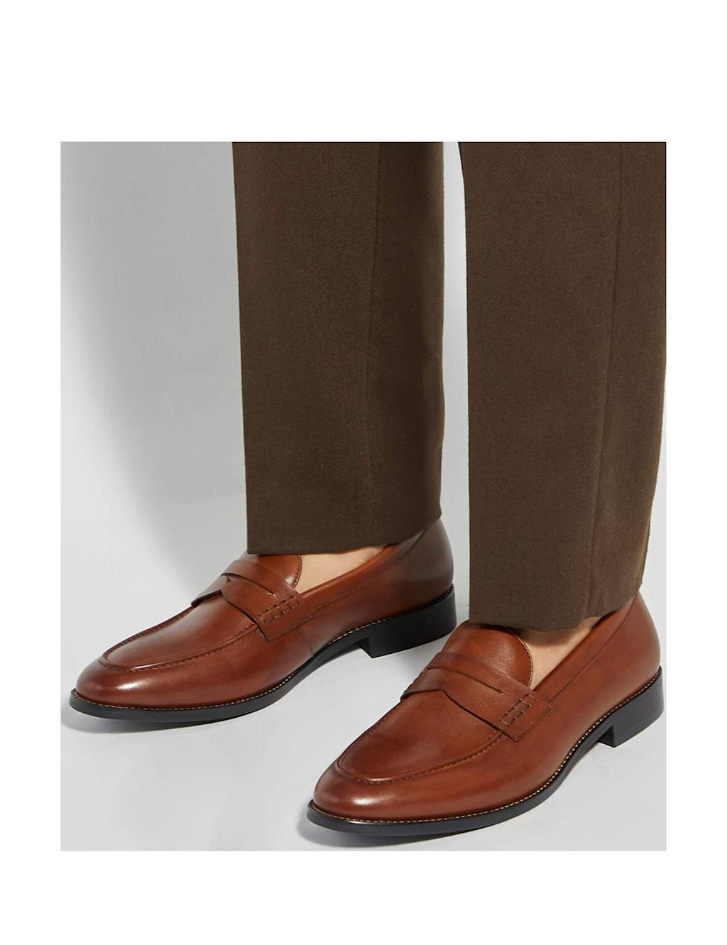 Dune London Men's Leather Slip On Loafers - 8 - Tan - Available at M&S