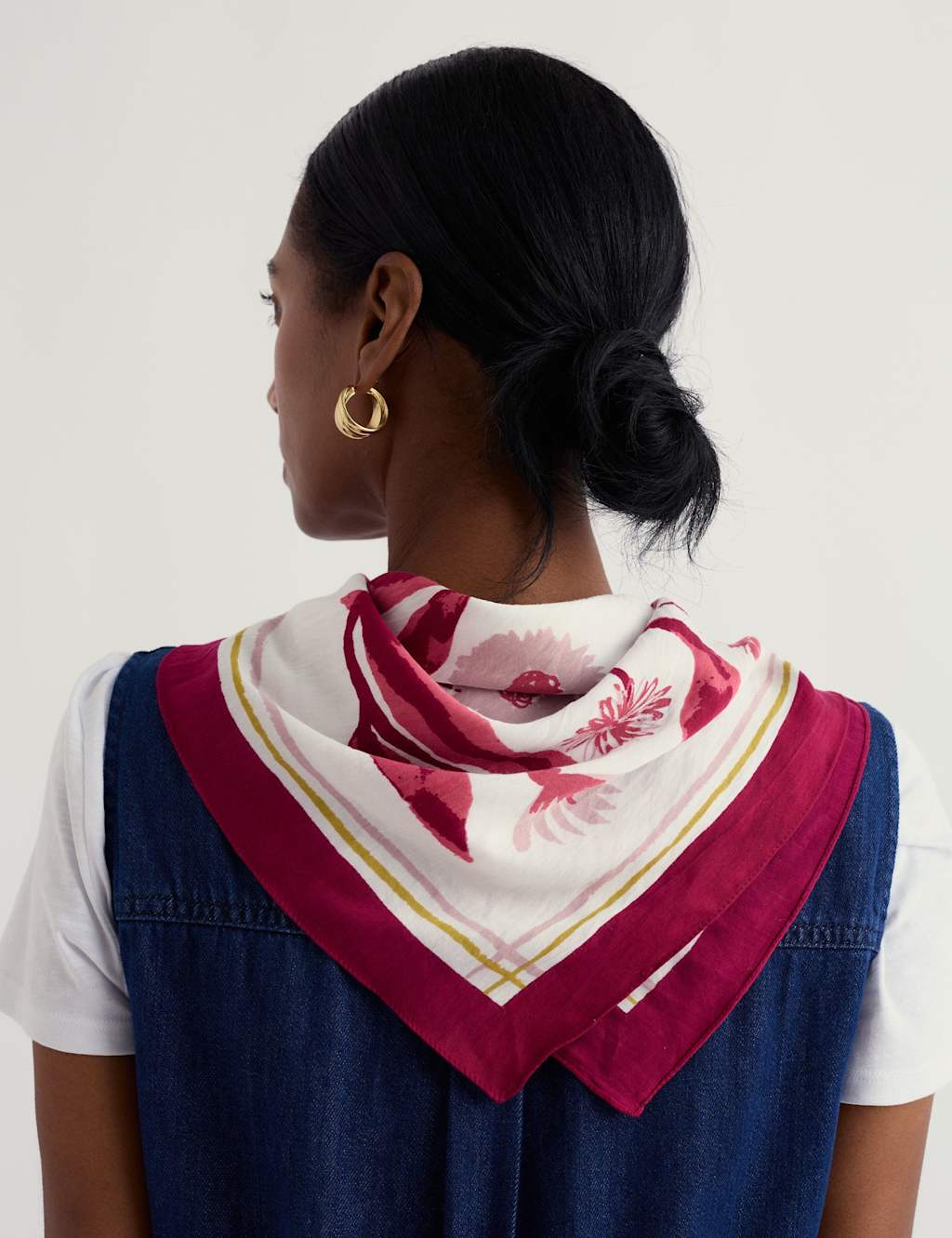 Seasalt Cornwall Women's Modal Rich Floral Square Scarf - Pink Mix - Available at M&S