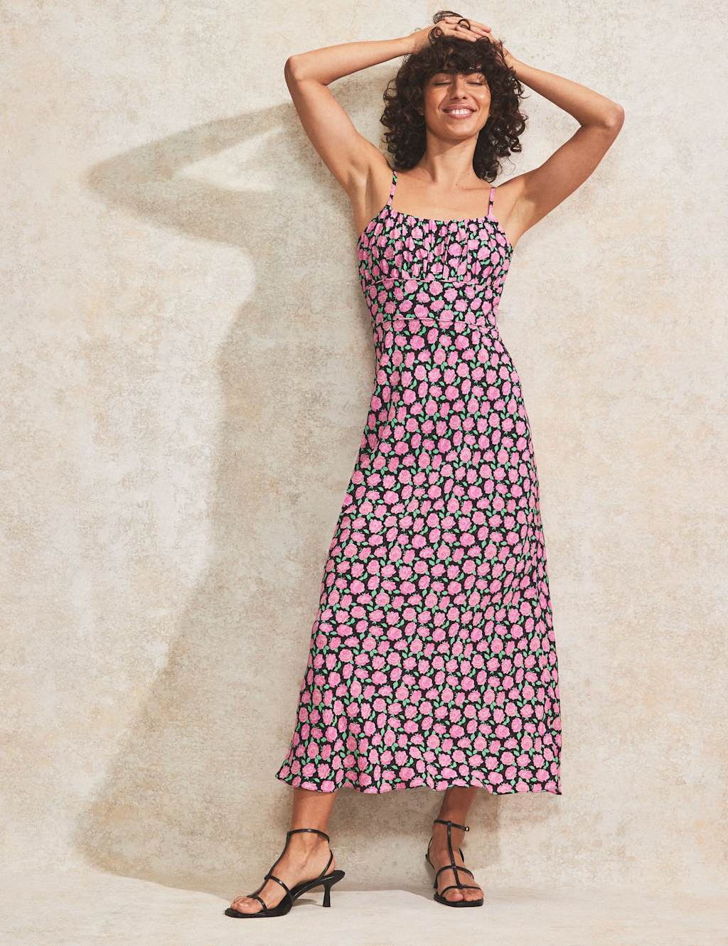 Floral Square Neck Midaxi Slip Dress