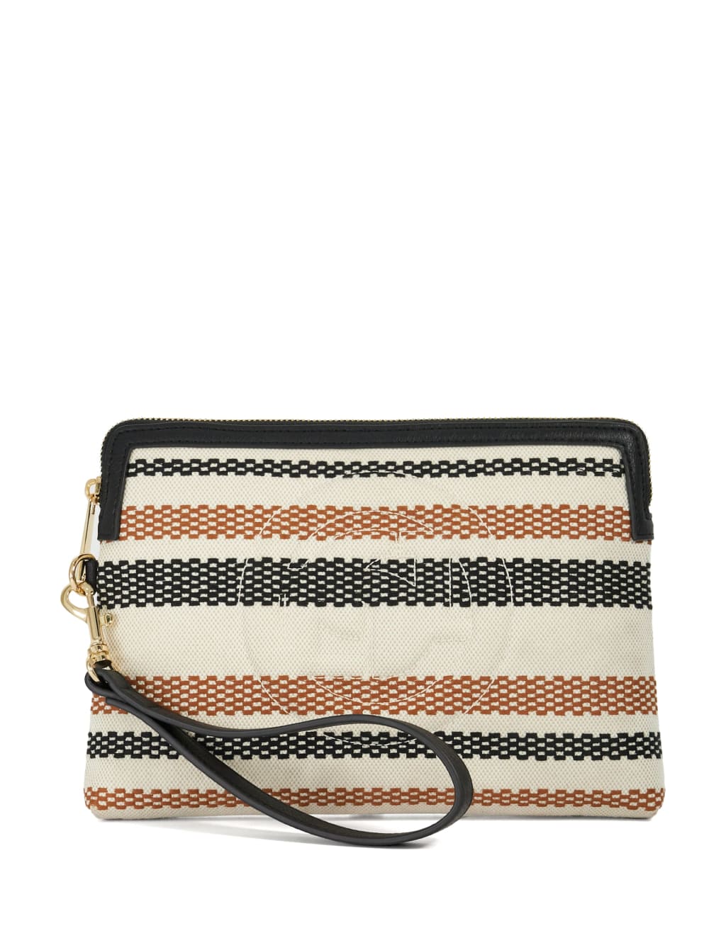 Canvas Striped Clutch Bag