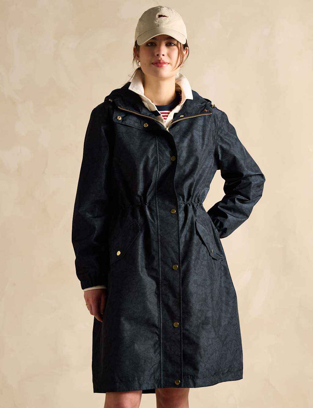 Waterproof Floral Hooded Packable Raincoat