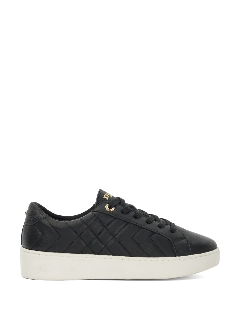 Leather Quilted Lace Up Trainers