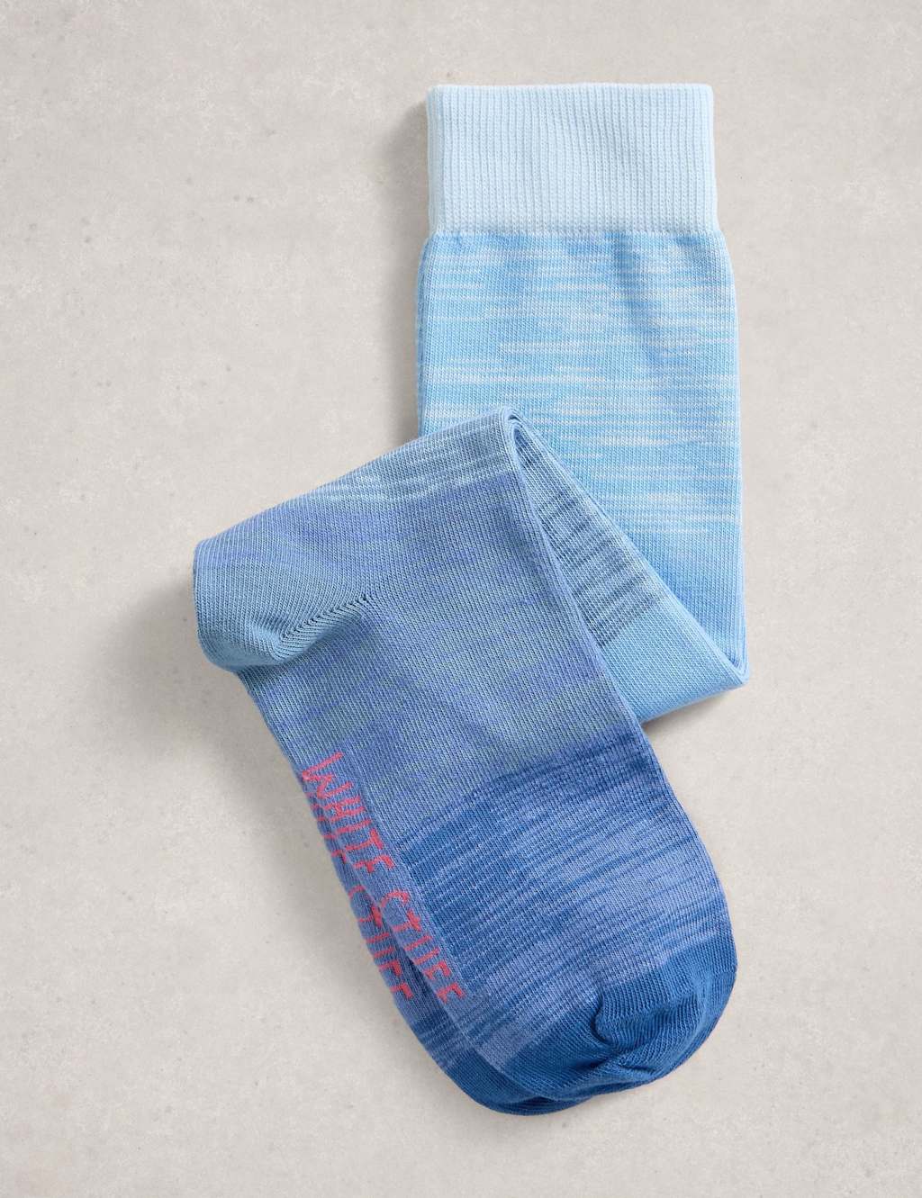 White Stuff Cotton Rich Pattern Knee High Socks Blue Mix