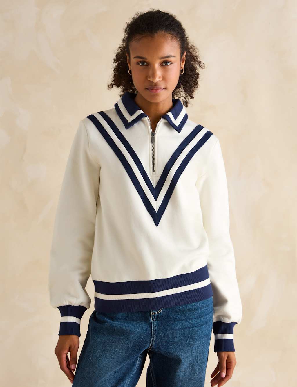 Pure Cotton Half Zip Sweatshirt