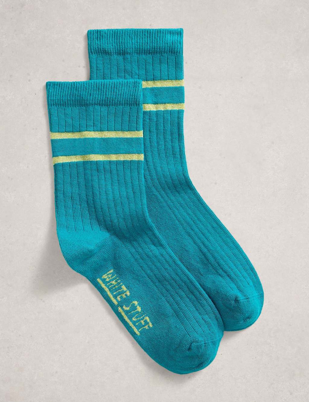 White Stuff Cotton Rich Sparkle Ankle Socks Blue