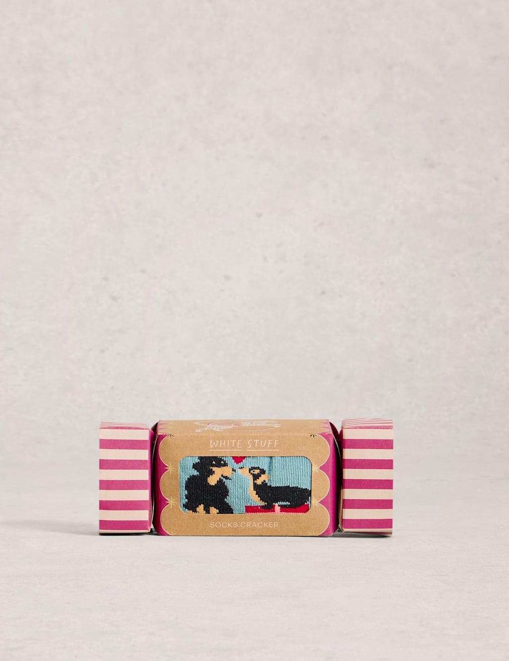 White Stuff Cotton Rich Sausage Dog Socks in a Cracker Blue Mix