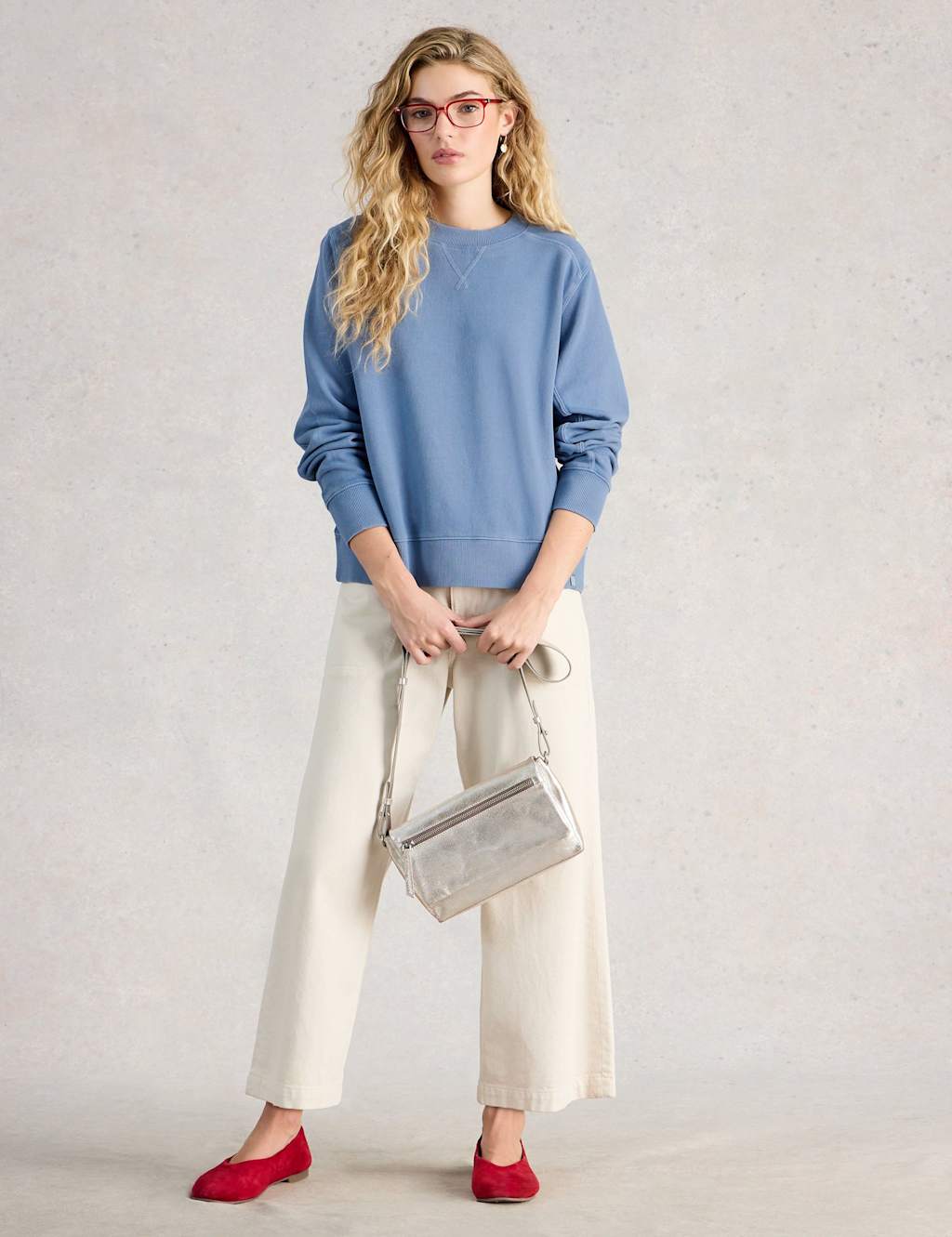 White Stuff Women's Pure Cotton Sweatshirt - 18 - Blue - Available at M&S