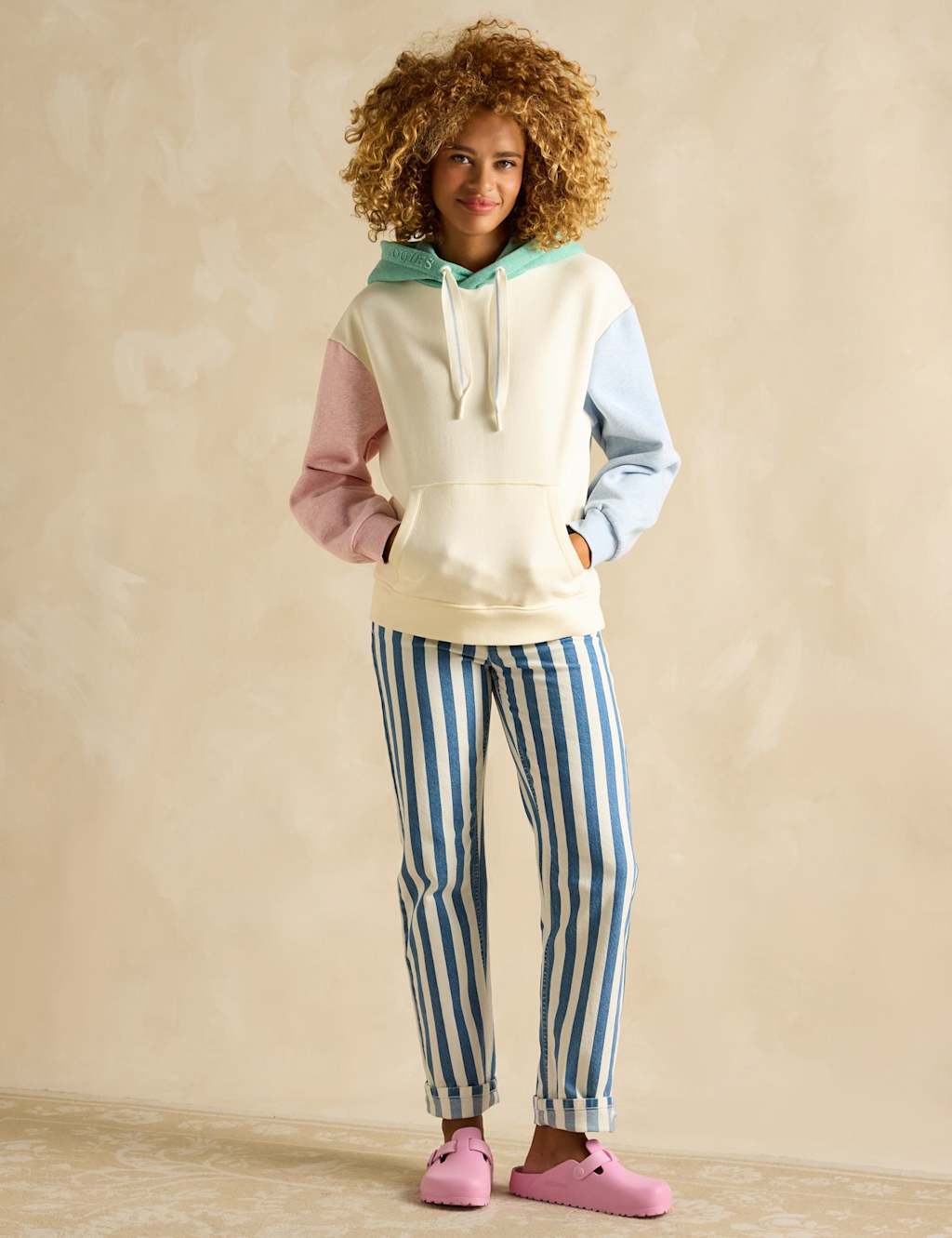 Cotton Rich Colour Block Hoodie
