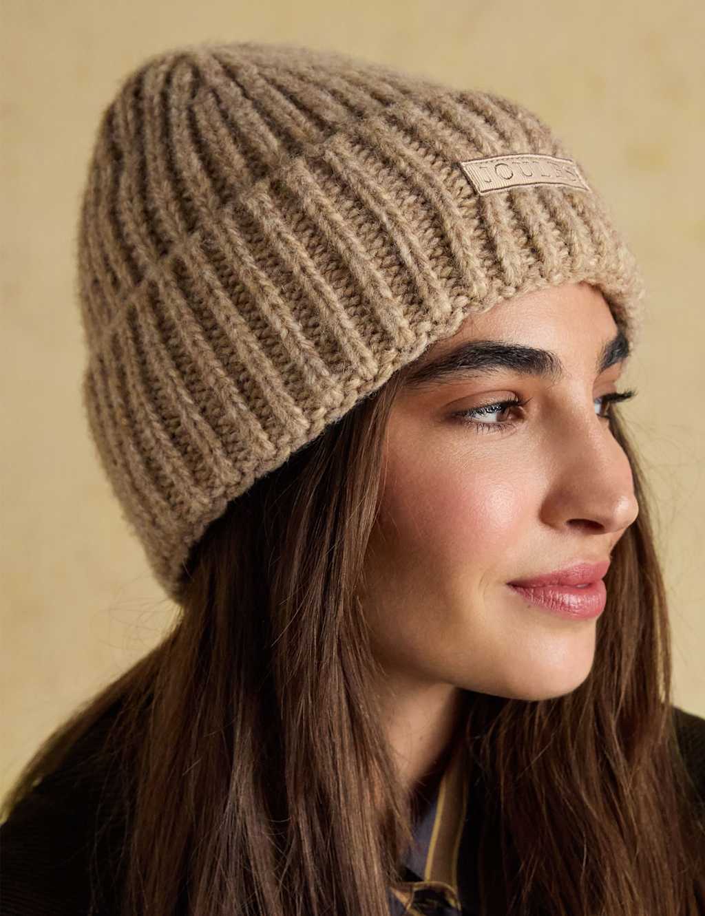 Joules Textured Beanie Hat Neutral