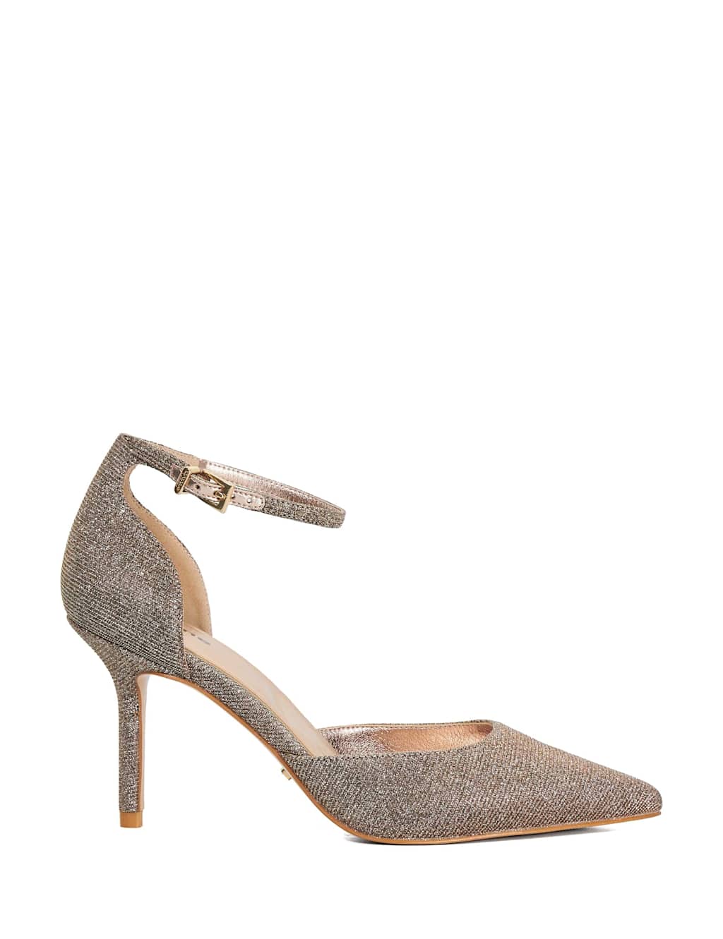 Dune London Sparkle Stiletto Heel Court Shoes Bronze