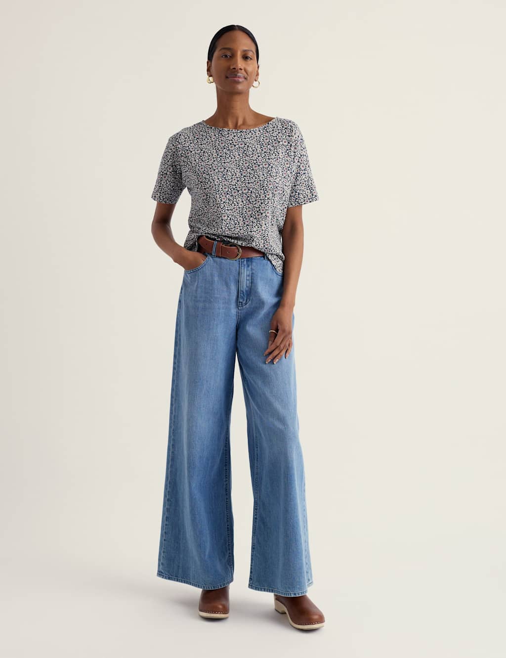 Seasalt Cornwall Women's Pure Cotton Floral T-Shirt - 18 - White Mix - Available at M&S
