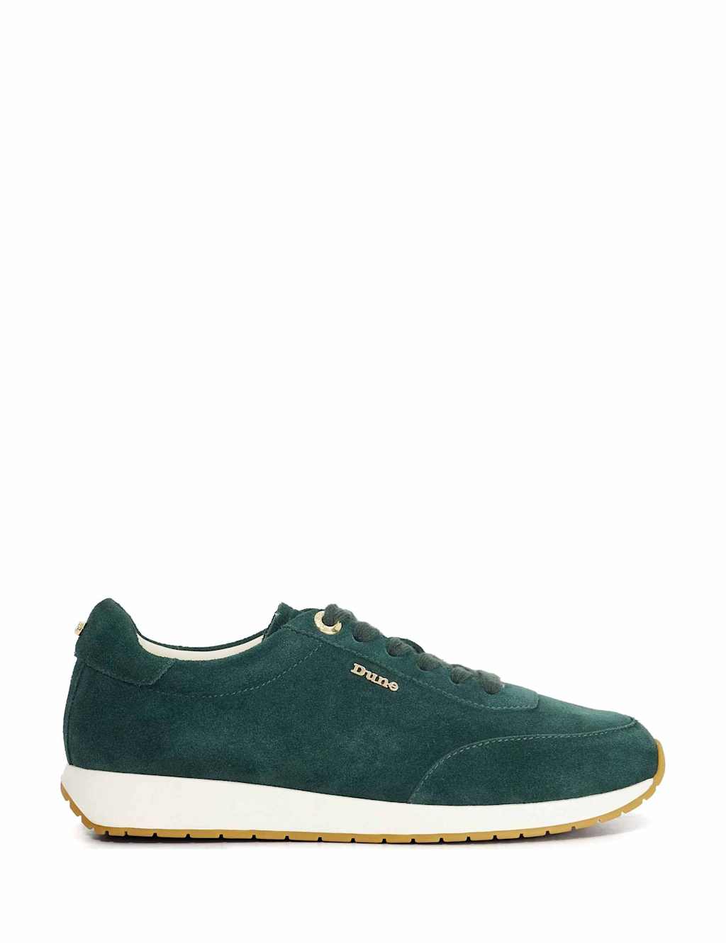 Dune London Suede Lace Up Trainers Green