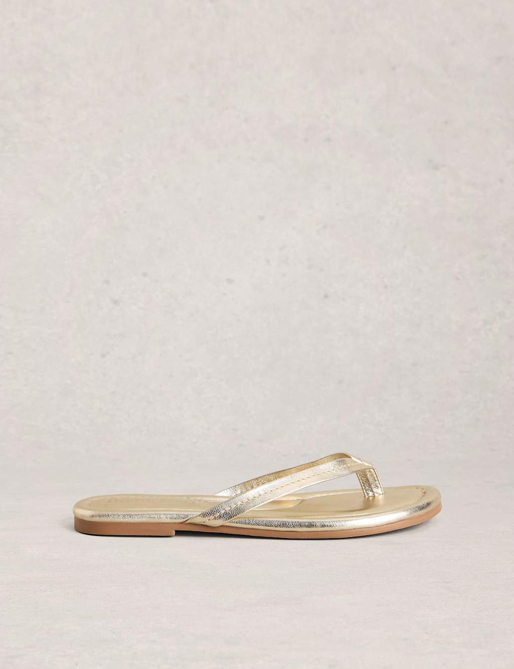 White Stuff Women's Suede Flat Flip Flops - 5 - Gold - Available at M&S