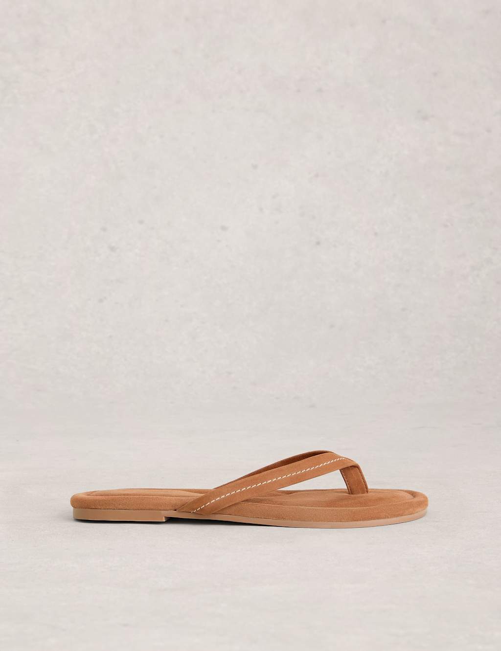 White Stuff Women's Suede Flat Flip Flops - 4 - Tan - Available at M&S