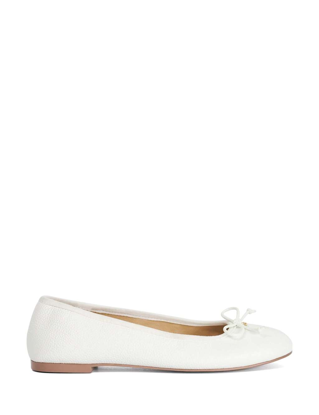 Dune London Women's Leather Ballet Pumps - 6 - Ecru - Available at M&S