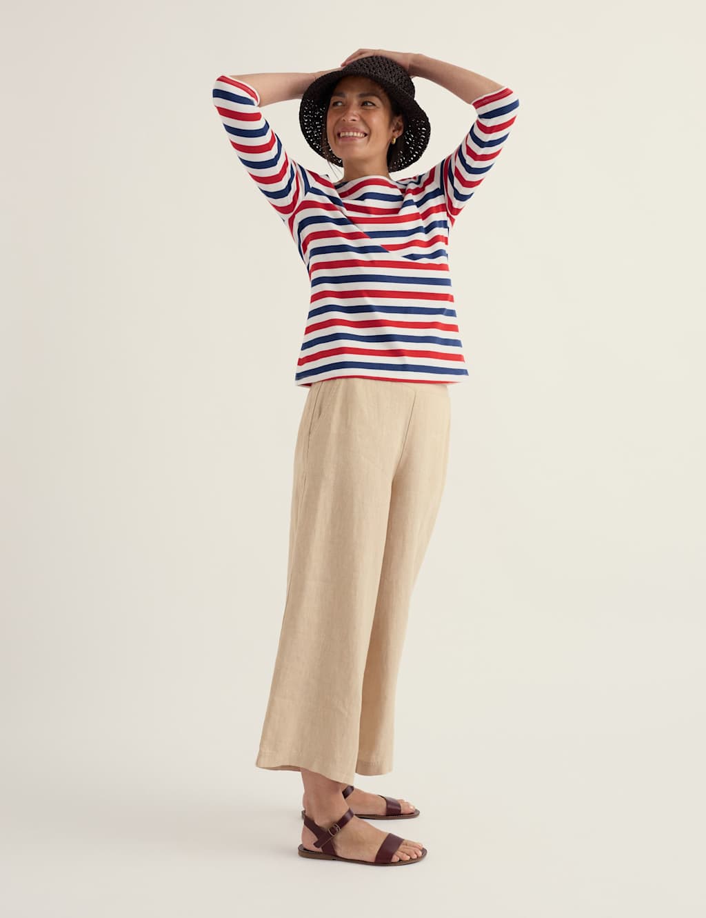Seasalt Cornwall Women's Pure Cotton Striped Top - 10 - Red Mix - Available at M&S