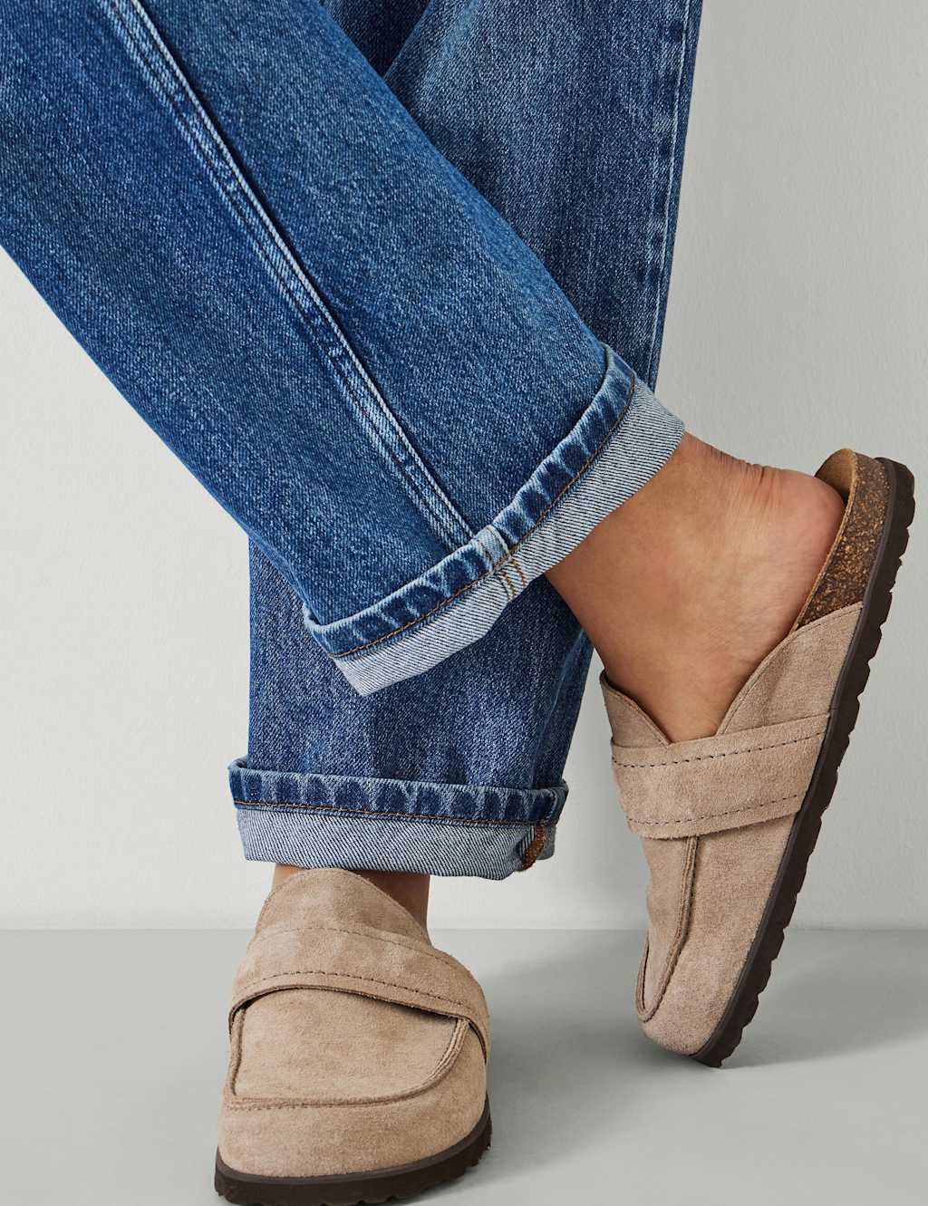 Hush Women's Suede Footbed Flat Mules - 36 - Natural - Available at M&S