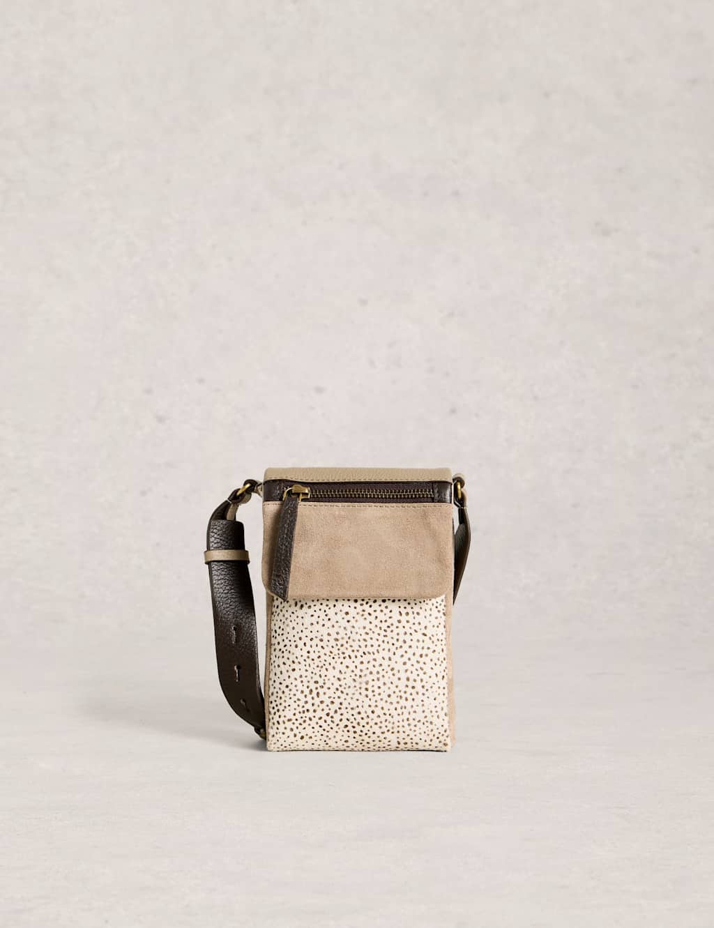White Stuff Women's Leather Cross Body Phone Bag - Natural Mix - Available at M&S