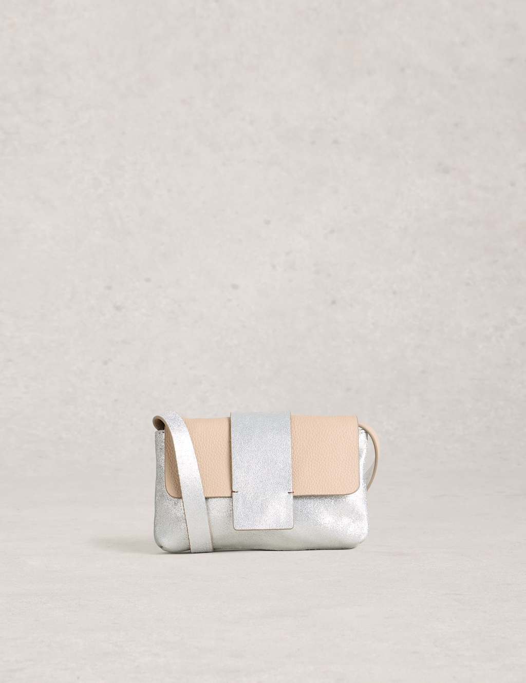 White Stuff Women's Leather Metallic Convertible Cross Body Bag - Silver - Available at M&S