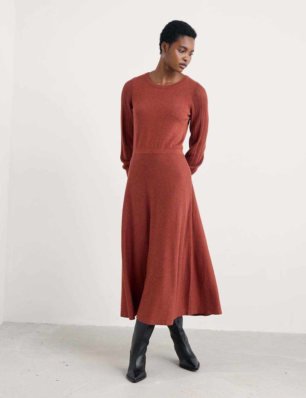 Seasalt Cornwall Pure Cotton Midi Jumper Dress Red