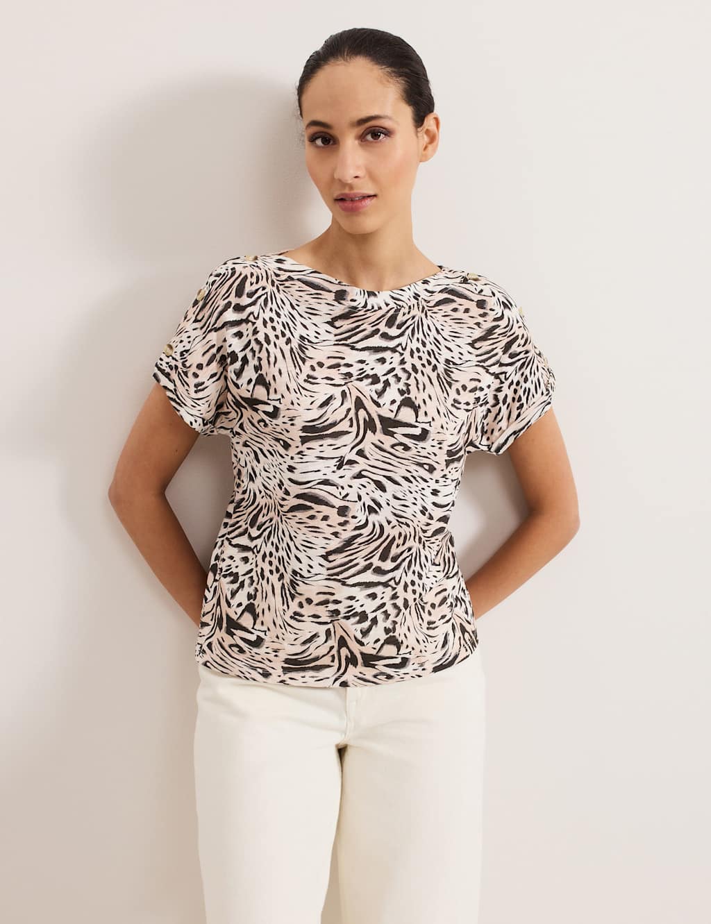 Pure Cotton Animal Print Top