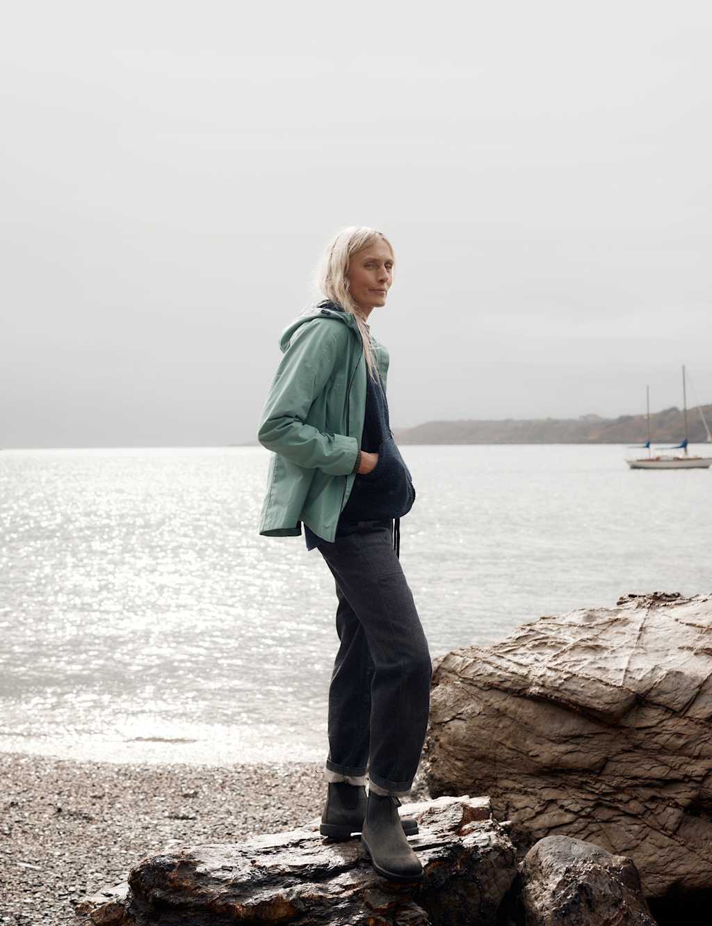Seasalt Cornwall Women's Cotton Rich Waterproof Rain Jacket - 14 - Green - Available at M&S
