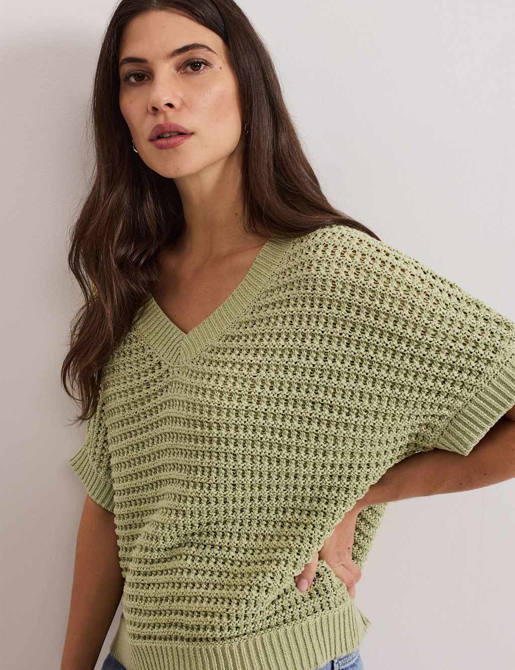Knitted V-Neck Tabard