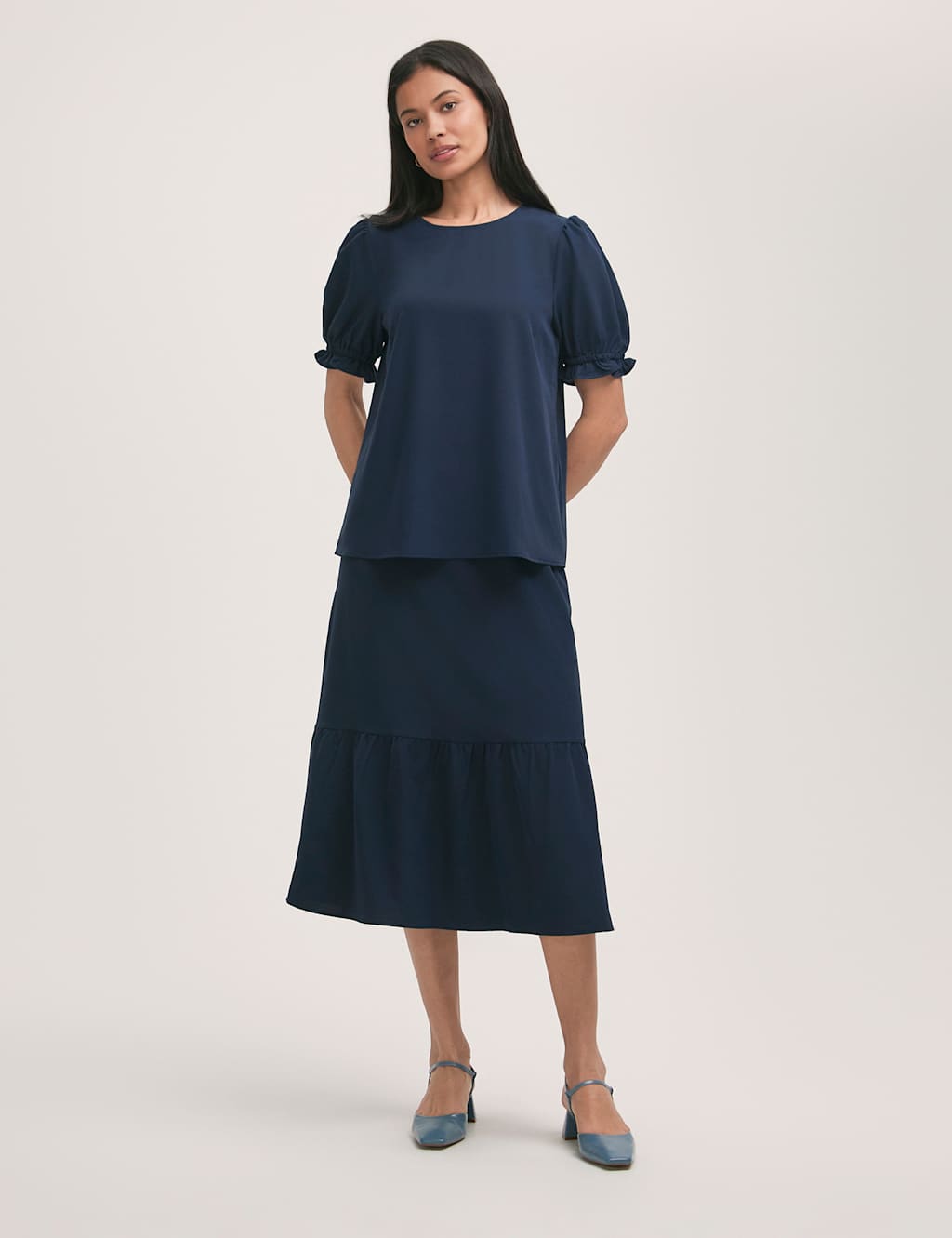 Midi Tiered Skirt