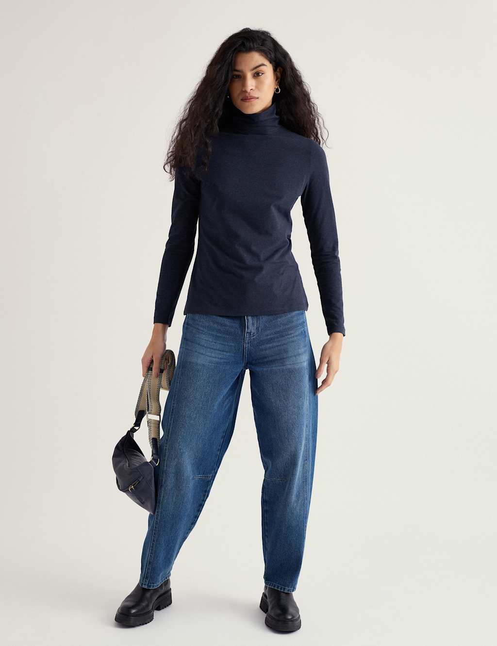 Seasalt Cornwall Women's Cotton Rich Roll Neck Top - 20 - Navy - Available at M&S