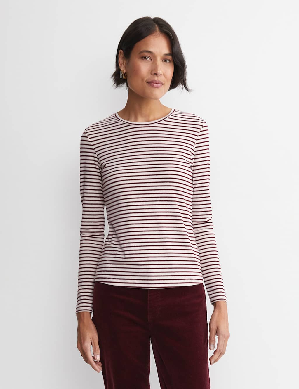 Sportscraft Modal Rich StripedT-Shirt Red Mix