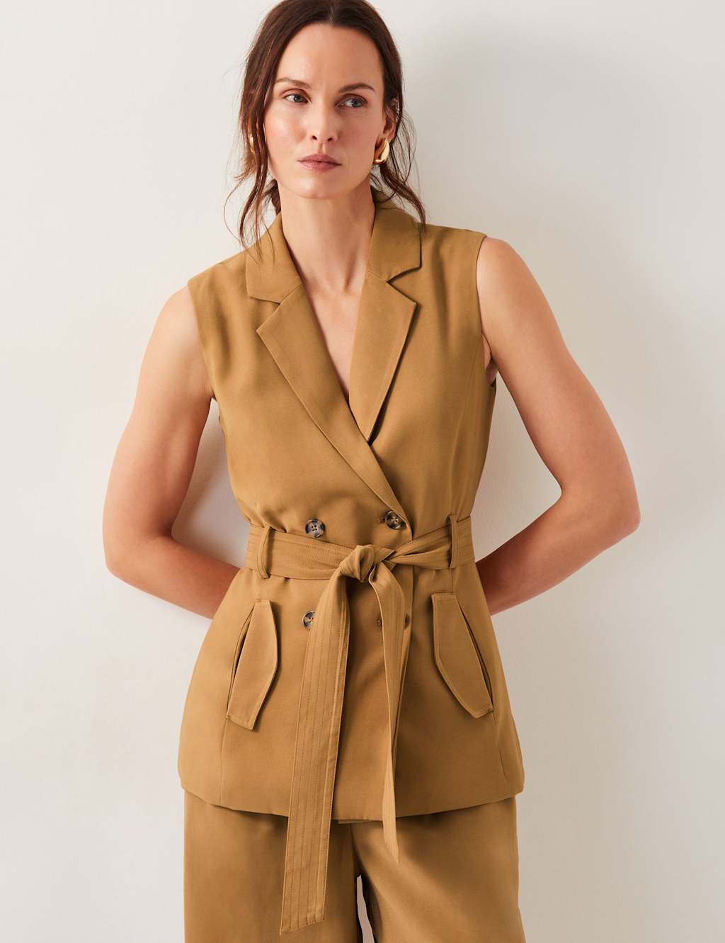 V-Neck Tie Detail Waistcoat