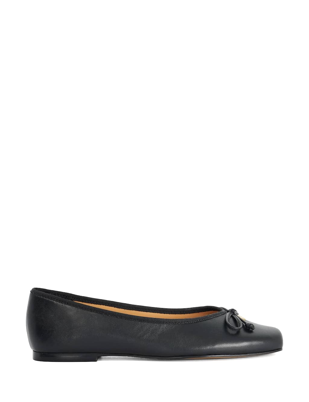 Dune London Women's Leather Square Toe Ballet Pumps - 4 - Black - Available at M&S