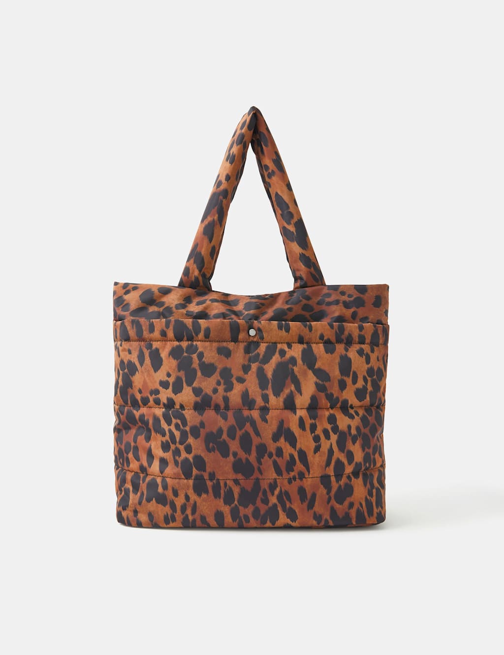 ACCESSORIZE Nylon Animal Print Shopper Bag Brown Mix