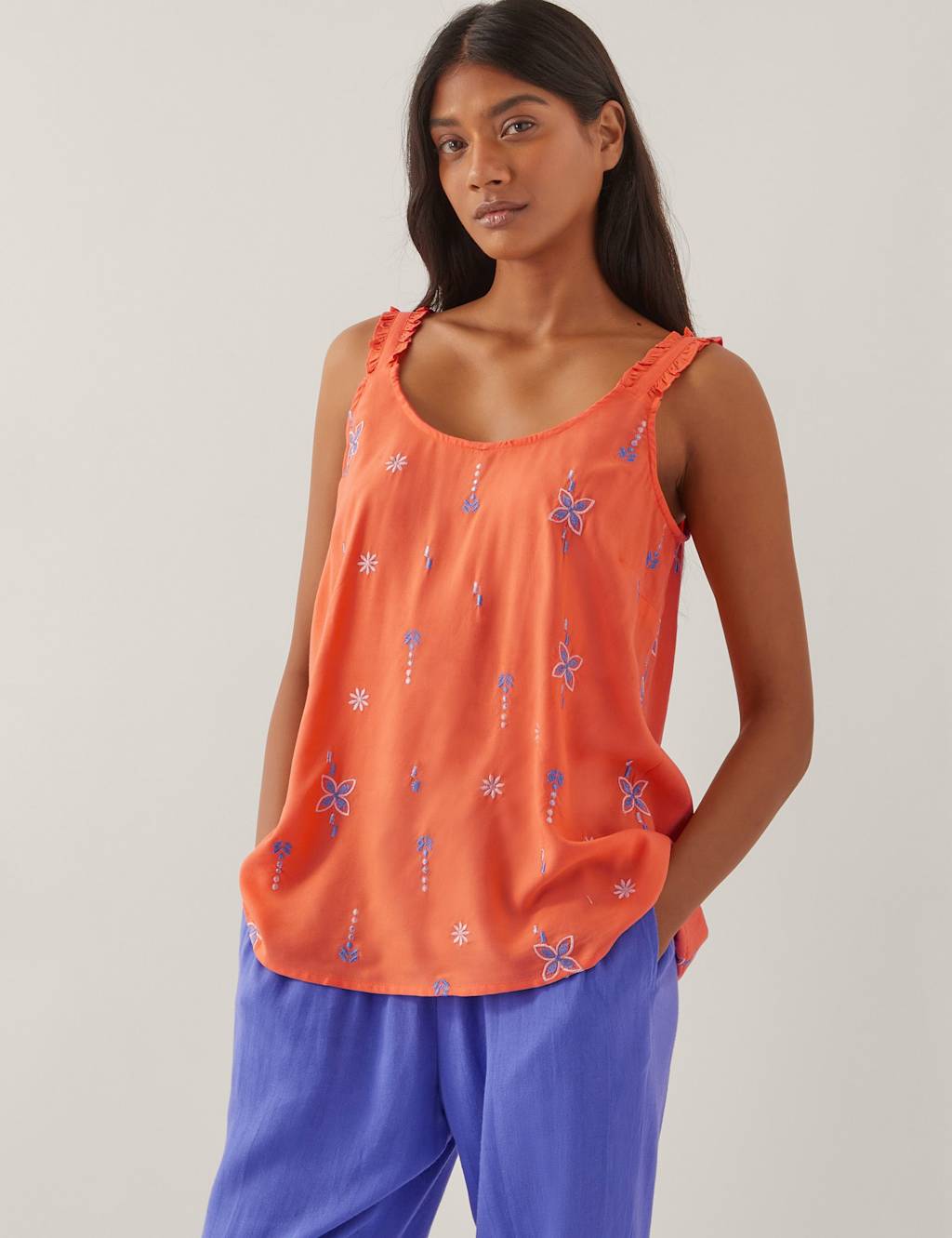 Floral Embroidered Cami Top