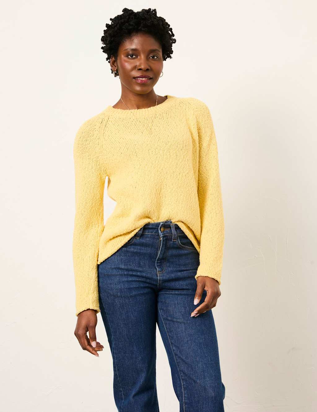 Fatface Women's Cotton Rich Ribbed Jumper - 10 - Yellow - Available at M&S