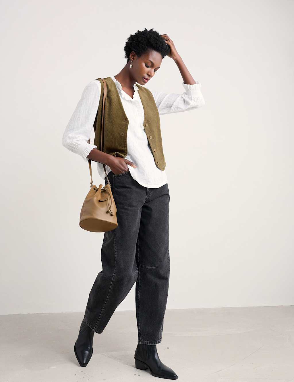 Seasalt Cornwall Cord Single Breasted Waistcoat Green