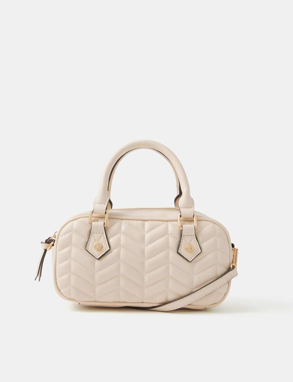 ACCESSORIZE Quilted Handheld Grab Bag Cream