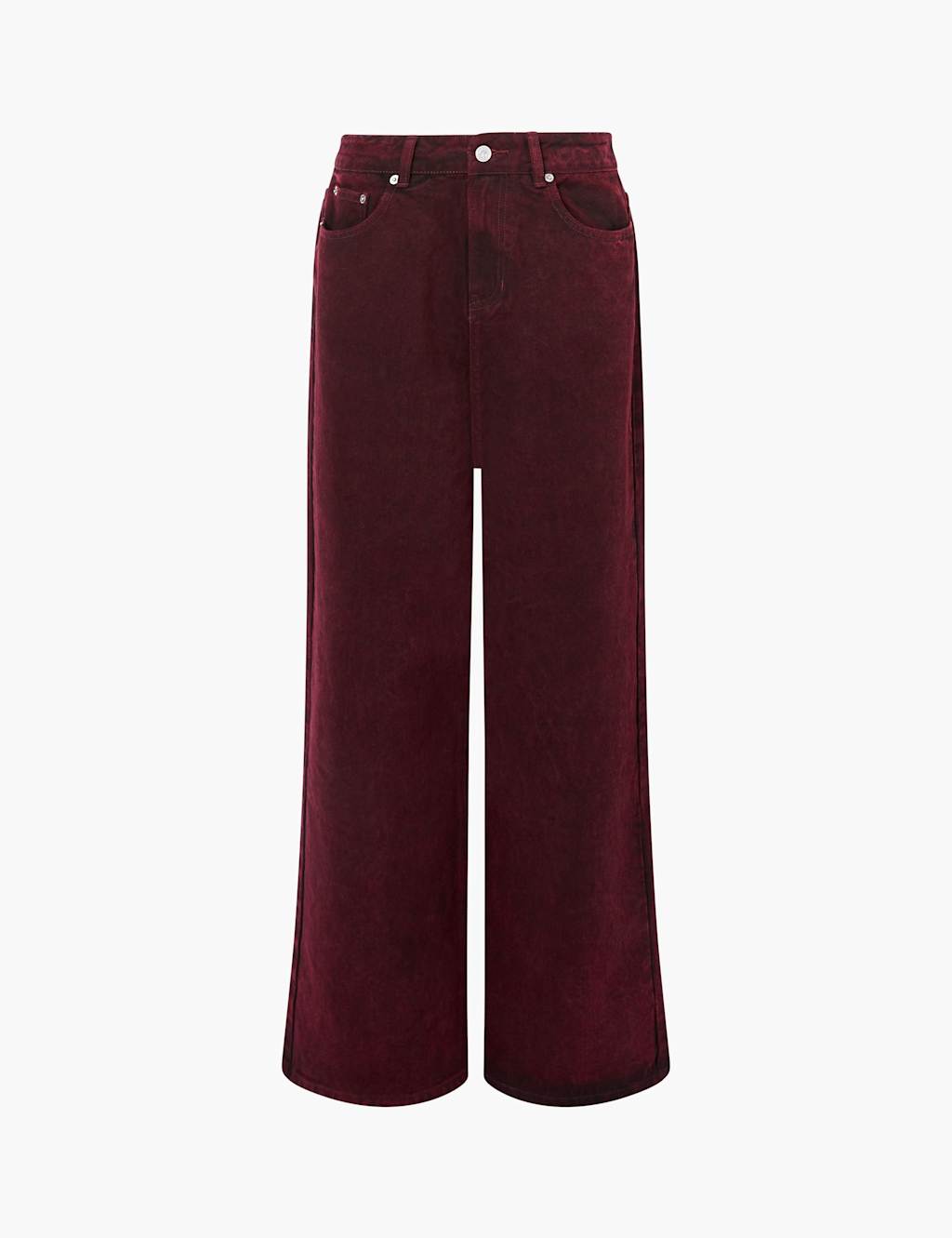 French Connection Mid Rise Straight Leg Jeans Burgundy