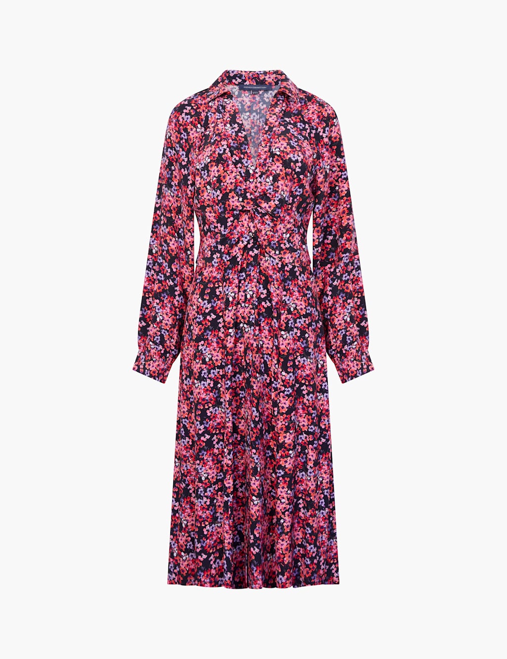 Floral V-Neck Midi Shirt Dress