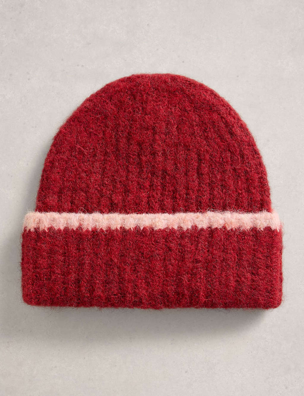 White Stuff Knitted Beanie Hat Red