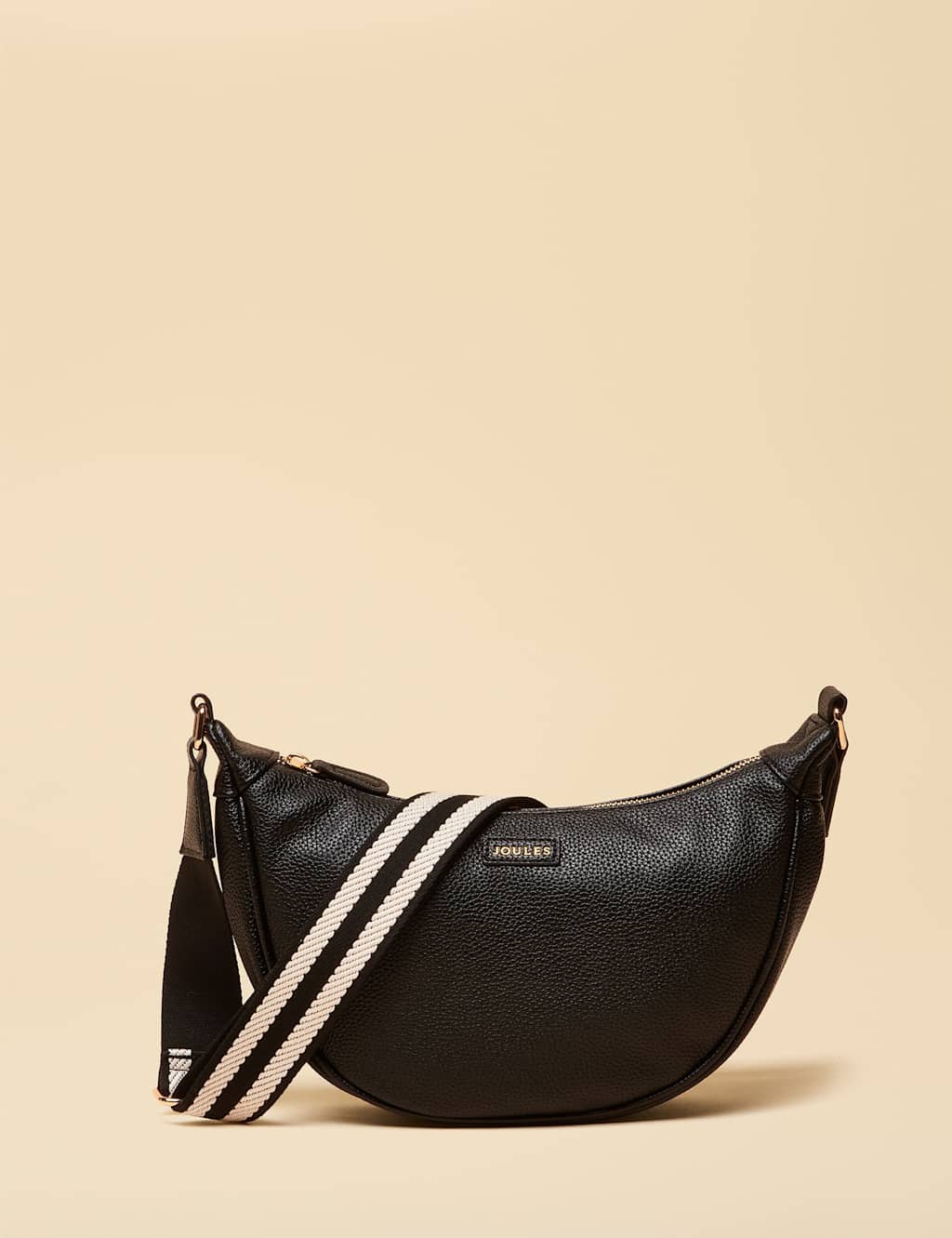 Joules Women's Faux Leather Moon Cross Body Bag - Black - Available at M&S